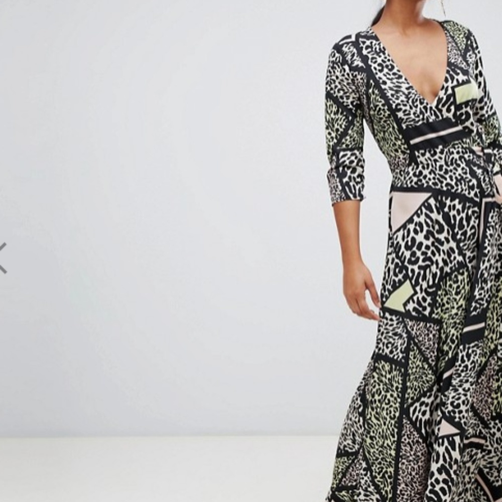Liquorish Leopard Print Animal Wrap Dress
